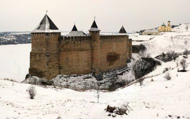 Panoramic view of castle clipart