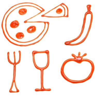 Ketchup food icons clipart