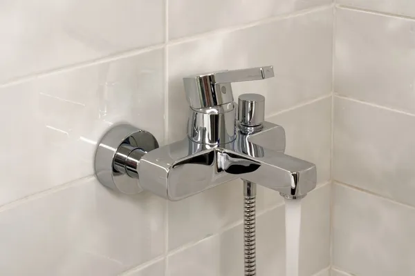 Open shower faucet — Stock Photo, Image