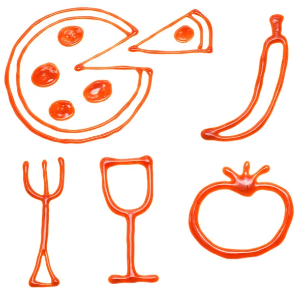 番茄酱食品图标 — 图库照片
