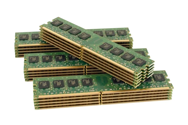4 pile of computer memory modules — Stock Photo, Image