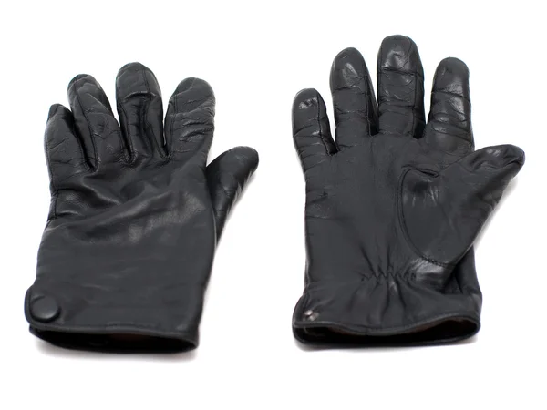 Schwarze Lederhandschuhe — Stockfoto