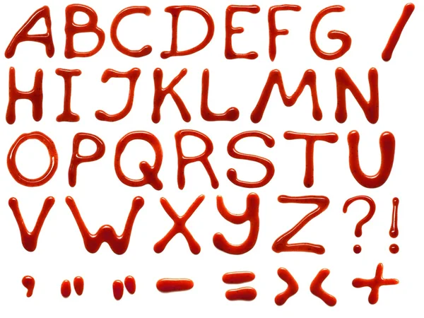 Ketchup alphabet — Stock Photo, Image