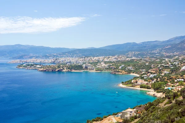 Agios nikolaos panoramik manzaralı — Stok fotoğraf