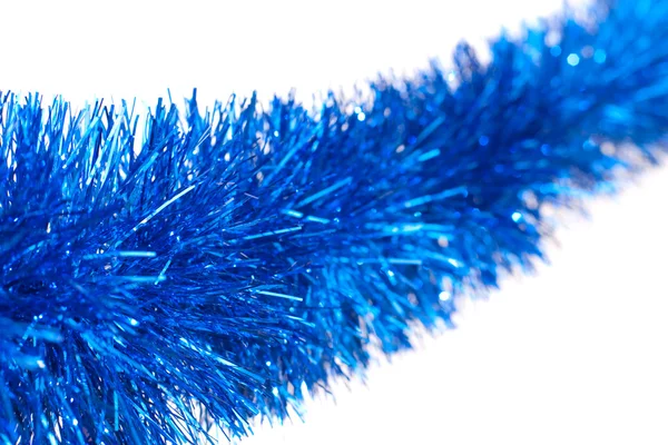 Christmas blue tinsel — Stock Photo, Image