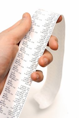 Receipt in hand clipart