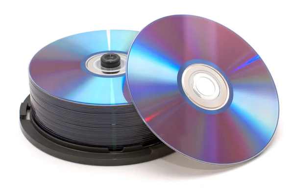 Högen av DVD-skivor — Stockfoto
