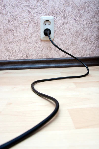 Černý kabel — Stock fotografie