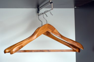 Hangers in closet clipart