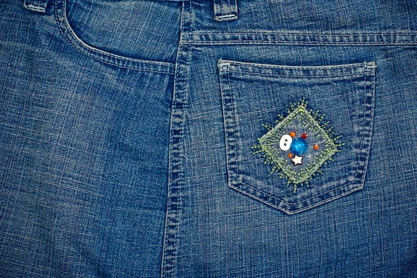 Embroidered pocket — Stock Photo, Image