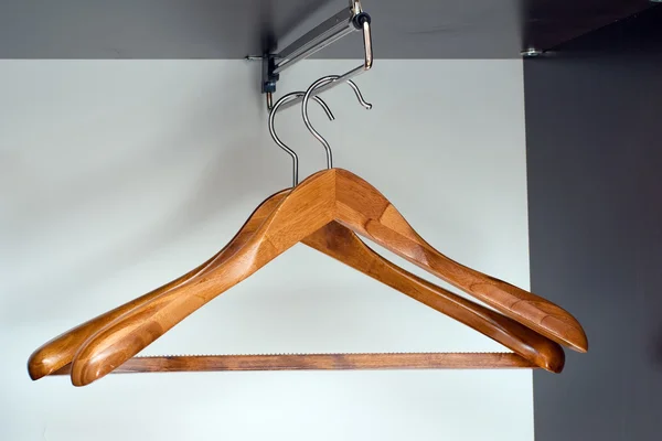 Hangers in closet — Stock Photo, Image