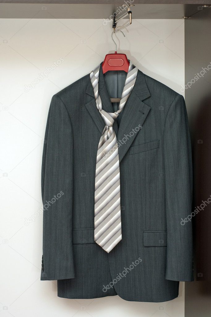 Suit in the wardrobe