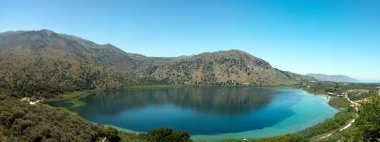 Panoramic view of Lake Kournas clipart