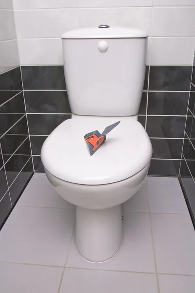 Flugzeug in der Toilette — Stockfoto
