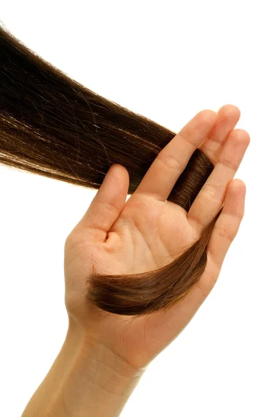 Hnědý pramen vlasů — Stock fotografie