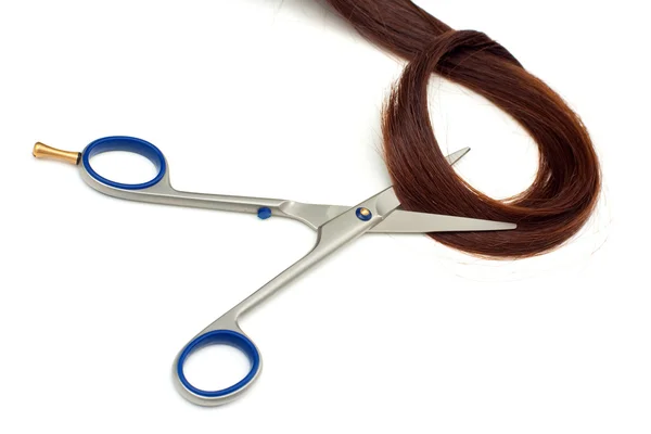 Włosy i nożyczki — Zdjęcie stockowe