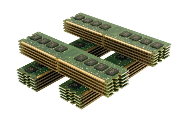 4 колонки модулей памяти компьютера 3 — стоковое фото