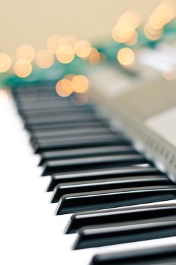 Synthesizer keyboard bokeh lights clipart