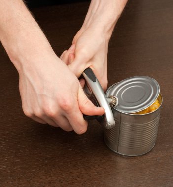 Open can with corn clipart