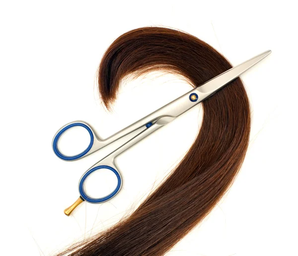 Nůžky a vlasy — Stock fotografie