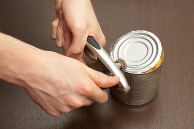 Process of opening the can clipart