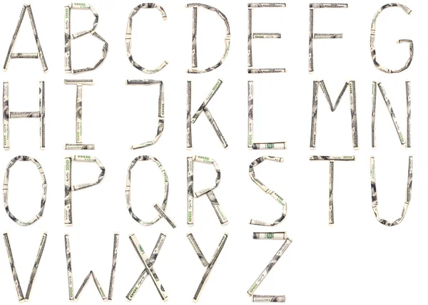 Dollar alphabet — Stock Photo, Image