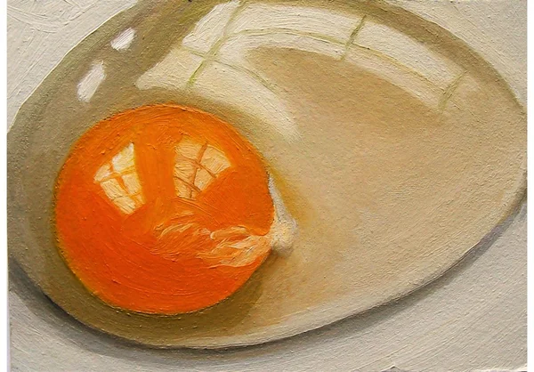 Painting of a Raw Egg — Stock Photo, Image