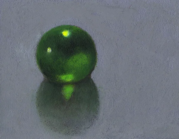 Pastel Painting of A Green Marble — Stock Photo, Image