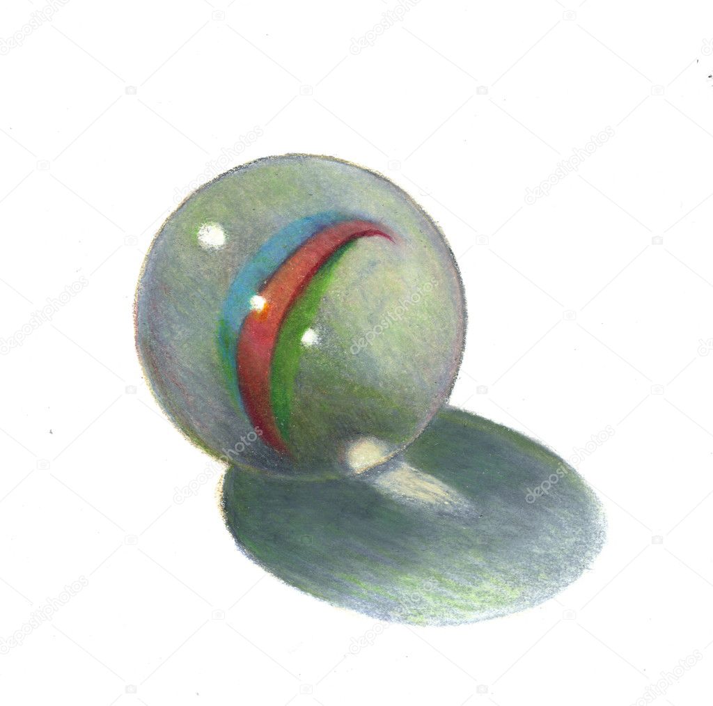 Color Pencil Drawing of a Marble