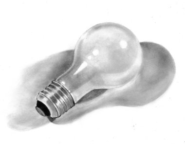 Drawing of a Light Bulb in Pencil clipart