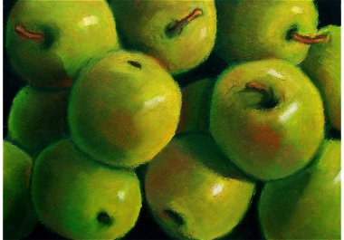 Painting of Green Apples clipart