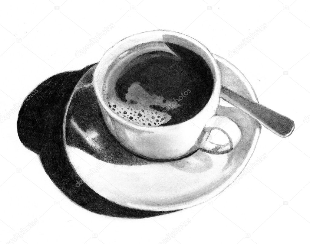 Pencil Drawing of Cup of Coffee
