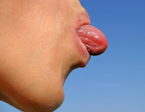 Freak tongue sign — Stock Photo, Image