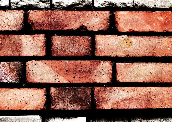 Parede de tijolo grunge vermelho — Fotografia de Stock