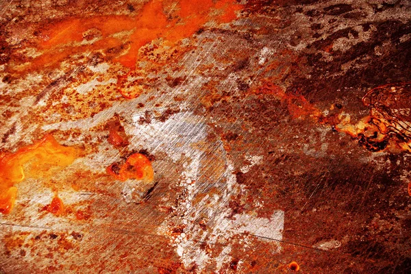 Röd skrapat metal grunge ytan — Stockfoto