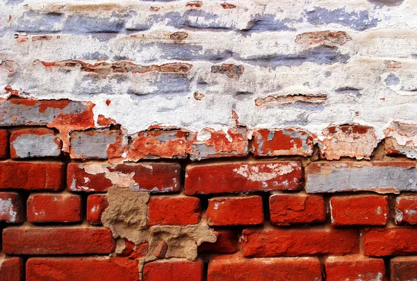 Röd grunge brickwall — Stockfoto