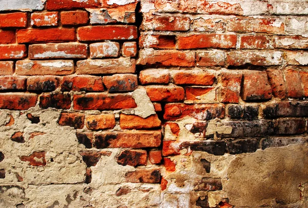 Cracked grunge muro di mattoni sfondo — Foto Stock