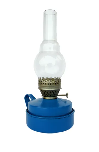 Синя старовинна гасована лампа — стокове фото