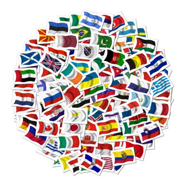 Collection of Flags on white background clipart