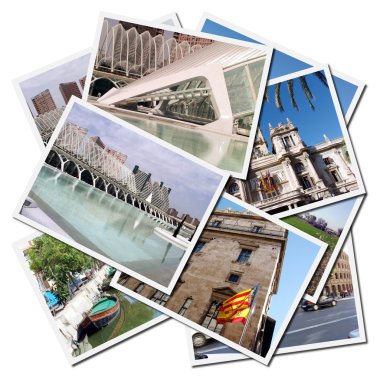 Postcards from the city of Valencia in S clipart