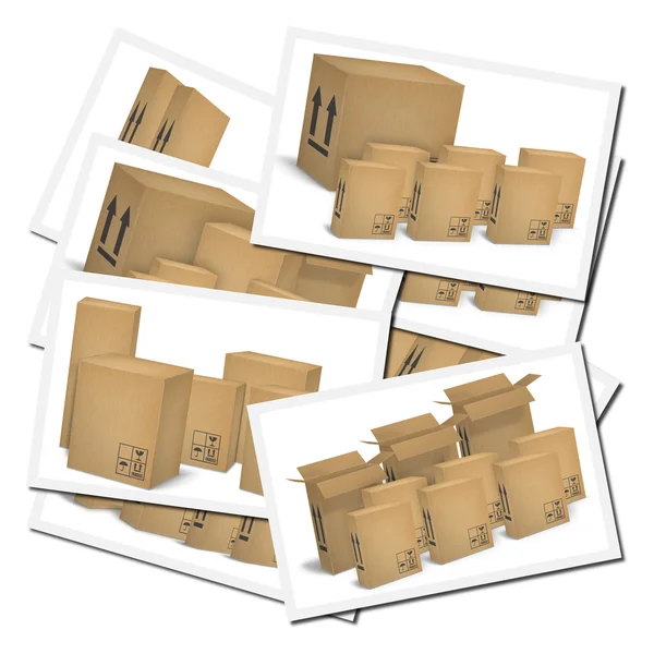 Картонные коробки из гофрокартона — стоковое фото