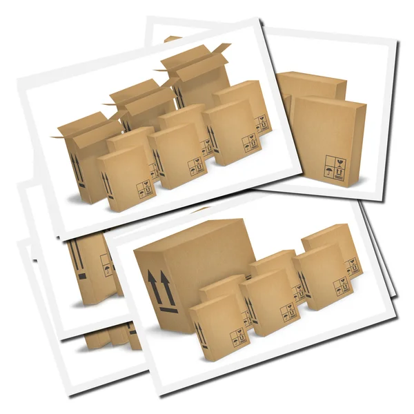 Gegolfd kartonnen dozen — Stockfoto