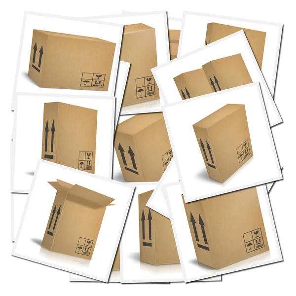 Κυματοειδές κουτιά από χαρτόνι — Φωτογραφία Αρχείου