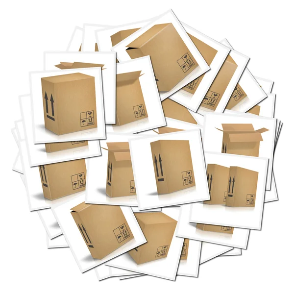 Gegolfd kartonnen dozen — Stockfoto