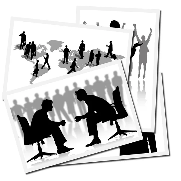 Collection of pictures with workers at t — Stock Photo, Image