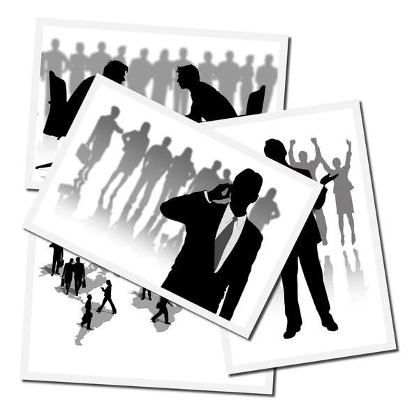 Collection of pictures with workers at t — Stock Photo, Image