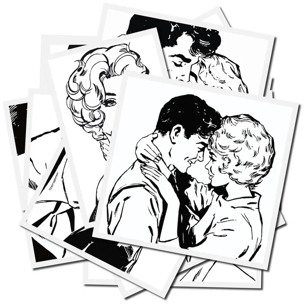 Collection of Illustrations with couples — Stock Photo, Image