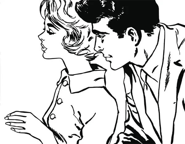 Illustration of a young couple in love — Stock Photo, Image