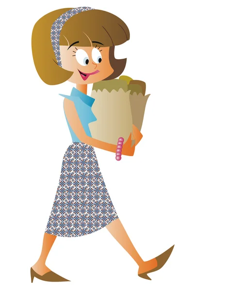 Woman with shopping bag — Stock Photo, Image