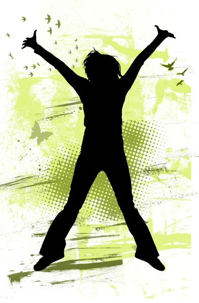 Teenager jumping with joy — Stock Photo, Image